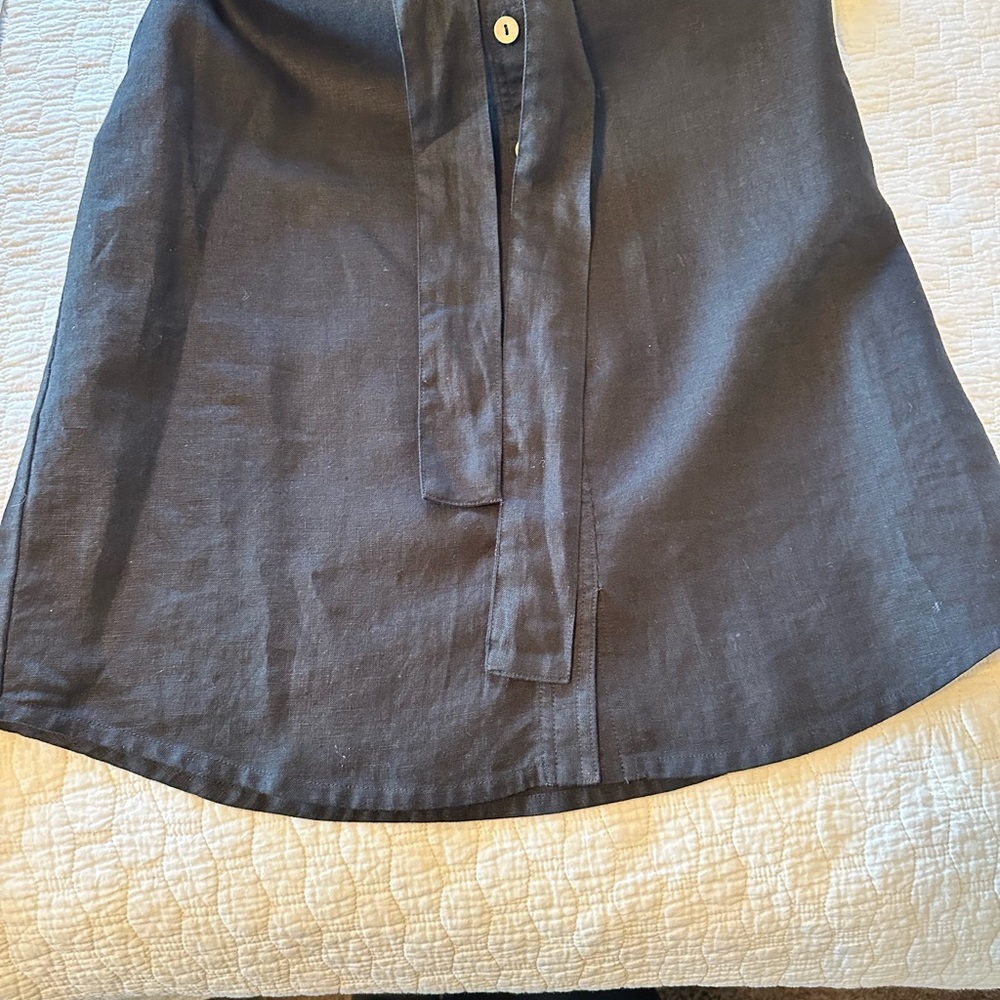notPERFECTLINEN Charcoal Black Linen Shirtdress - Picture 5 of 5